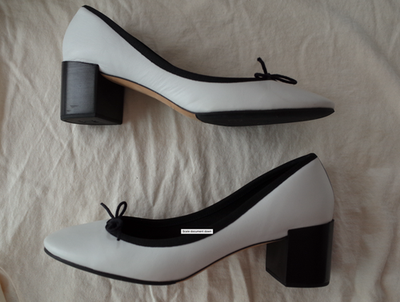 【最終】Repetto Farah Ball AD パンプス 39 Repetto Farah White Leather Black Bow Block Heel Ballet Pump 39 | eBay