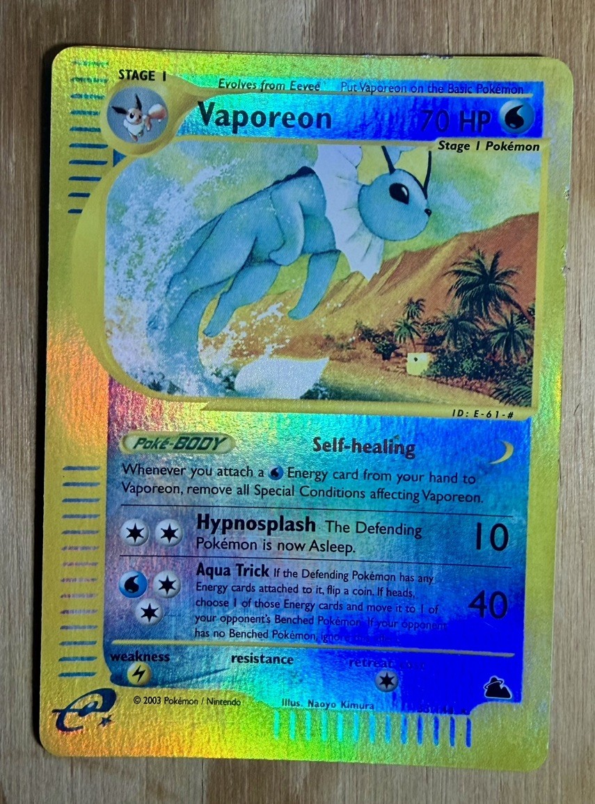 Pokemon TCG Skyridge Vaporeon 33/144 Reverse Holo Rare LP English