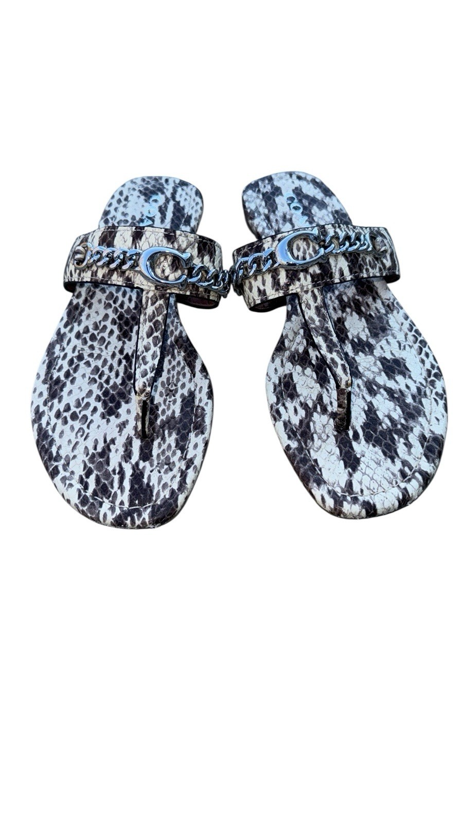 Coach Jaclyn Thong Sandal Python-Embossed Leather… - image 1