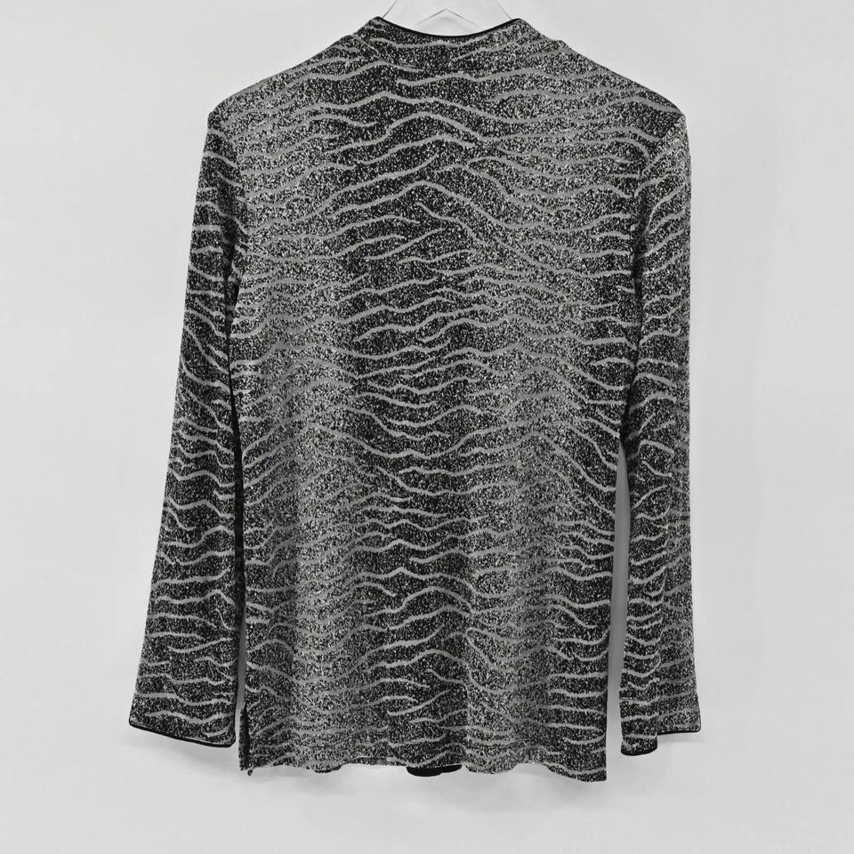 Chicos Slinky Jacket Womens Size M Zebra Knit Lightweight Mob Wife Cardigan - Image 2 of 4