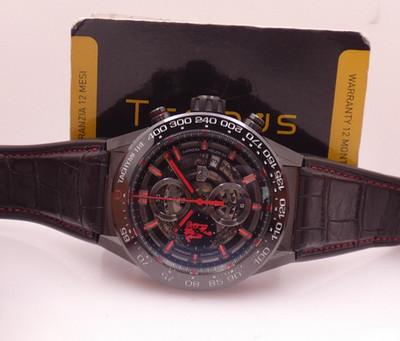 CHRONO TAG HEUER CARRERA MANCHESTER UNITED CAR2A1J BOX&PAPERS '2023 BLACK PVD