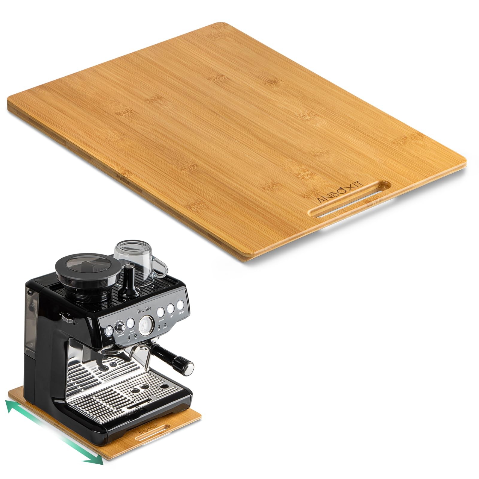 ANBOXIT Bamboo Appliance Slider, Sliding Tray for Kitchen Appliances, Counter...