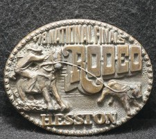 WK25125 VINTAGE 1978  HESSTON NATIONAL FINALS RODEO  WESTERN MENS BELT BUCKLE