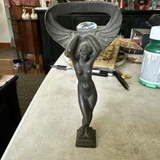 Vintage Art Nouveau Brass Nude Lady Bottle Opener 5 Tall