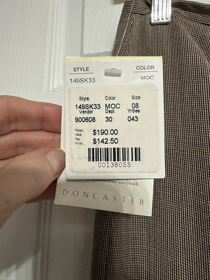 Falda Don Caster Mujer Moca Triacetato Rayón Largo Medio Talla 8 Foto 3 de 4