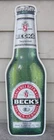 Vintage BECK'S BEER Tin Tacker BAR SIGN Man Cave 25 1/2"
