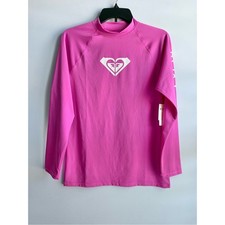 Roxy Women s Pink Whole Hearted Long Sleeve Rash Guard UPF 50 Size XS