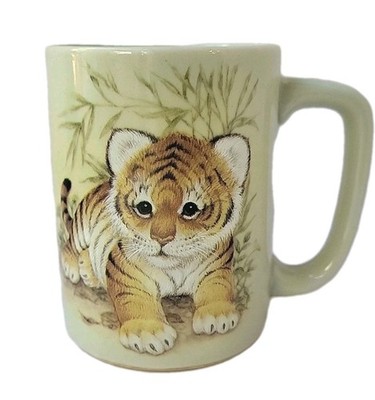 Otagiri Ceramic 10oz Coffee Mug Young SUMATRAN TIGER Made In Japan Very Nice EUC