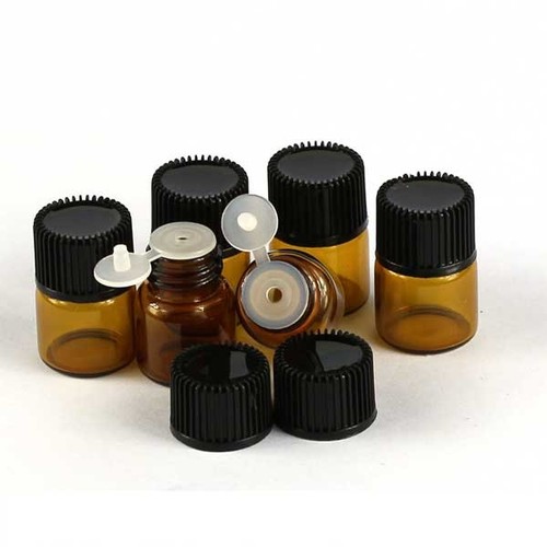 1ml - 5ml Multi-color Small Vials Glass Bottle for Essential Oil w/ Hole Stopper - Picture 8 of 17