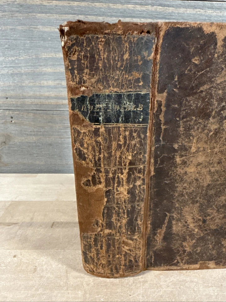 1823 HOLY BIBLE D&G Bruce EARLY AMERICAN leather ANTIQUE old PHILADELPHIA - Image 3 of 4