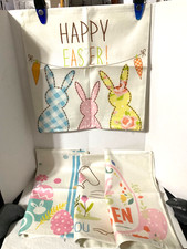 Easter Themed Printed Pillow Covers 17.5" x 17.5" Set of 4