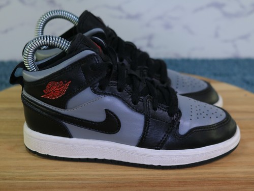 Nike Air Jordan 1 Mid PS Shadow Red Black Particle Grey 640734-096 bambini taglia 12C - Foto 13 di 24