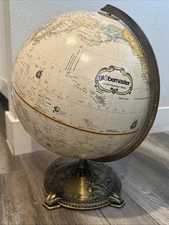Replogle Globemaster 12” Globe Raised Relief Decorative Metal Base Classic VTG