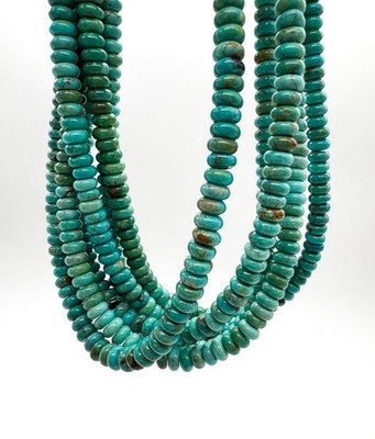 Natural Kingman Turquoise Rondelle Beads Genuine 6mm Arizona Polished Gemstone