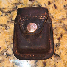 Zipp Leather Case Pouch Holder, Made in USA