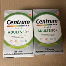 (2) Centrum Silver Multivitamin for Adults 50+.  125 Tablets Each, EXP 05/26.