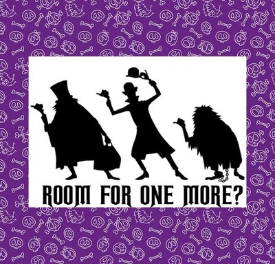 THE HAUNTED MANSION SILHOUETTE VINYL-AUFKLEBER, HALLOWEEN, DISNEY GEISTER 8''
