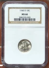 1940-D MERCURY DIME NGC MS66 335020