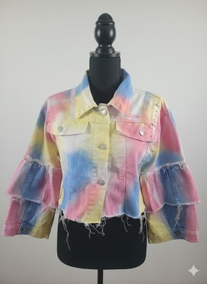 New Womens Thrill Jean Jacket In Tye Die Size Large
