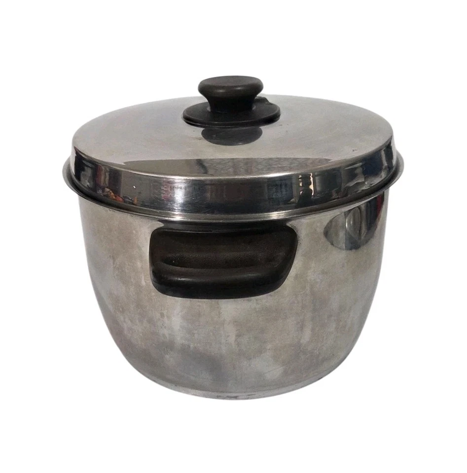 Sartén Fissler Stock con tapa de vapor 8 cuartos de galón acero inoxidable Alemania vintage Foto 4 de 4