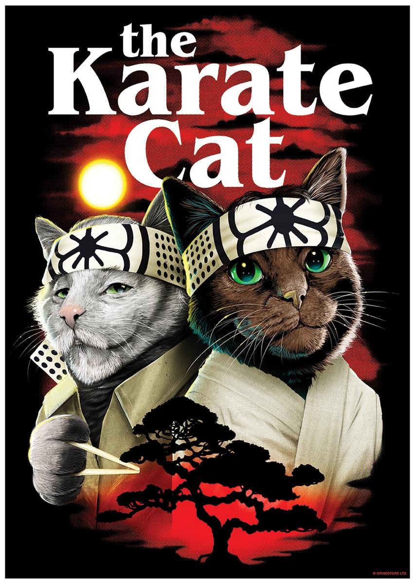 Horror Cats The Karate Cat Mini Poster - Laminated