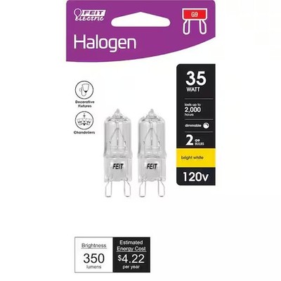 Feit 35-Watt Bright White (3000K) G9 Bi-Pin Base  Light 2 Pack       SB11