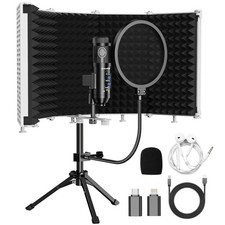 Studio Microphone Kit with Isolation Shield Pop Filter