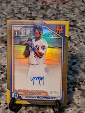 2024 Bowman Chrome 1st Yovanny Rodriguez True Gold Auto Refractor /50 #7/50 Mets