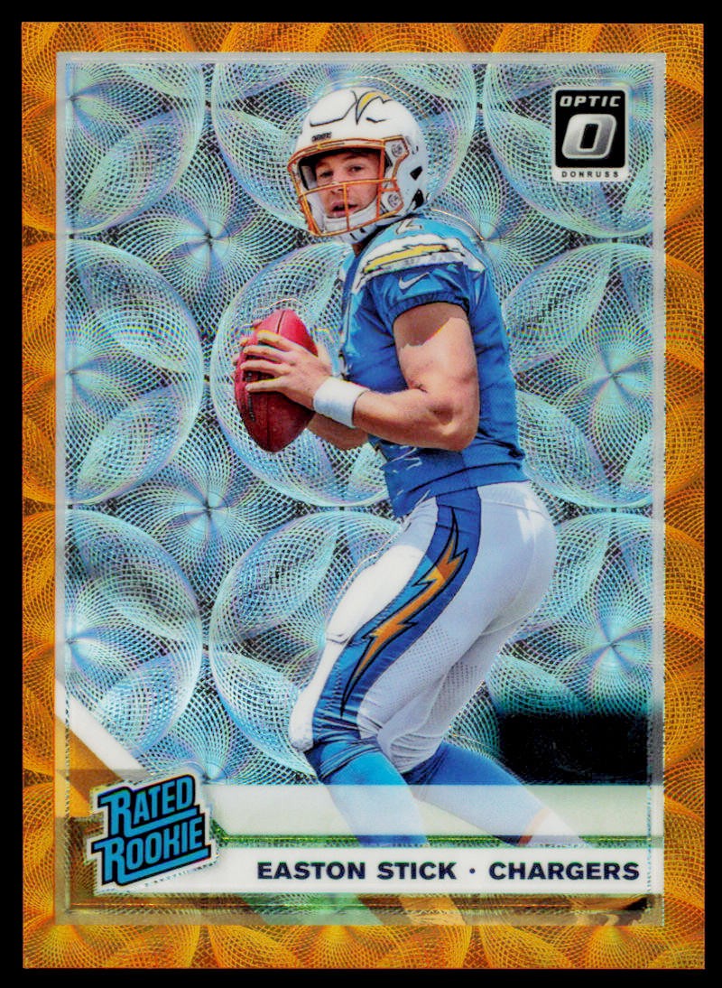 2019 Donruss Optic Easton Stick 189 Orange Scope #/79 SN,RC Los Angeles Chargers