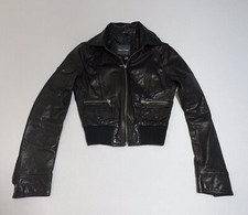 Genuine Marc O'polo Leather Black Jacket Pockets Size M 10