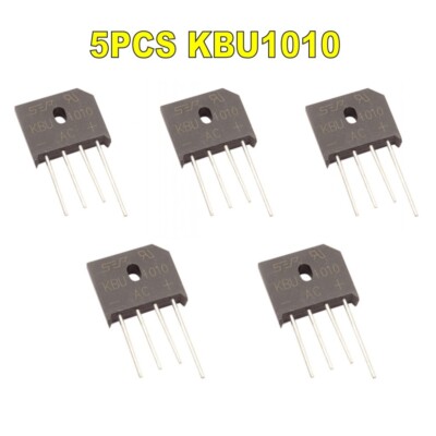 5 Pack Single Phase 10A 1000V KBU1010 Diode Bridge Rectifiers 4pin