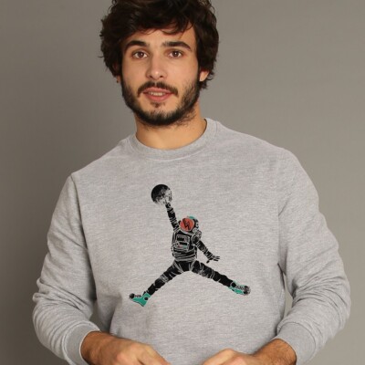 Sweatshirt Benutzerdefiniert Herren Gedruckt IN Frankreich Grau Farbe