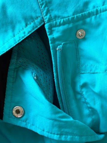Oleg Cassini Sport Vintage Blue Black Snap-Button Jacket Women's Size Medium - Picture 6 of 7