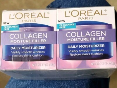 2  L'OREAL  COLLAGEN MOISTURE FILLER - DAILY MOISTURIZER -1.7oz - SHIPS FREE 