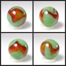 Vintage Alley Green Bacon   Swirl Marble .58", Beautiful