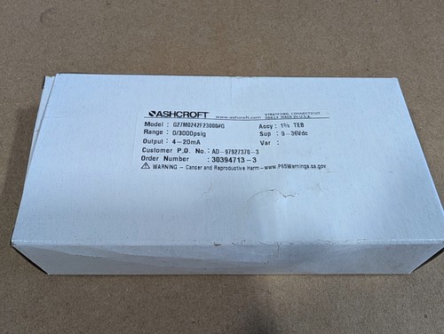 Ashcroft G2 Type G27M0242F23000#G Pressure Transducer, 0-3000 Psi (B1.6) - Picture 2 of 2