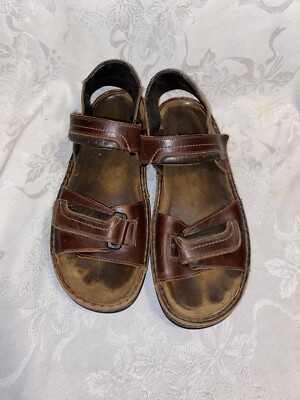 NAOT Brown Leather Comfort Andes Scandinavian Sandals Men display picture 1