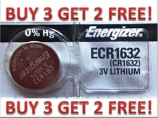 Energizer ECR1632 CR 1632 Lithium 3V Battery Brand NEW BUY 3 GET 2 FREE!! 