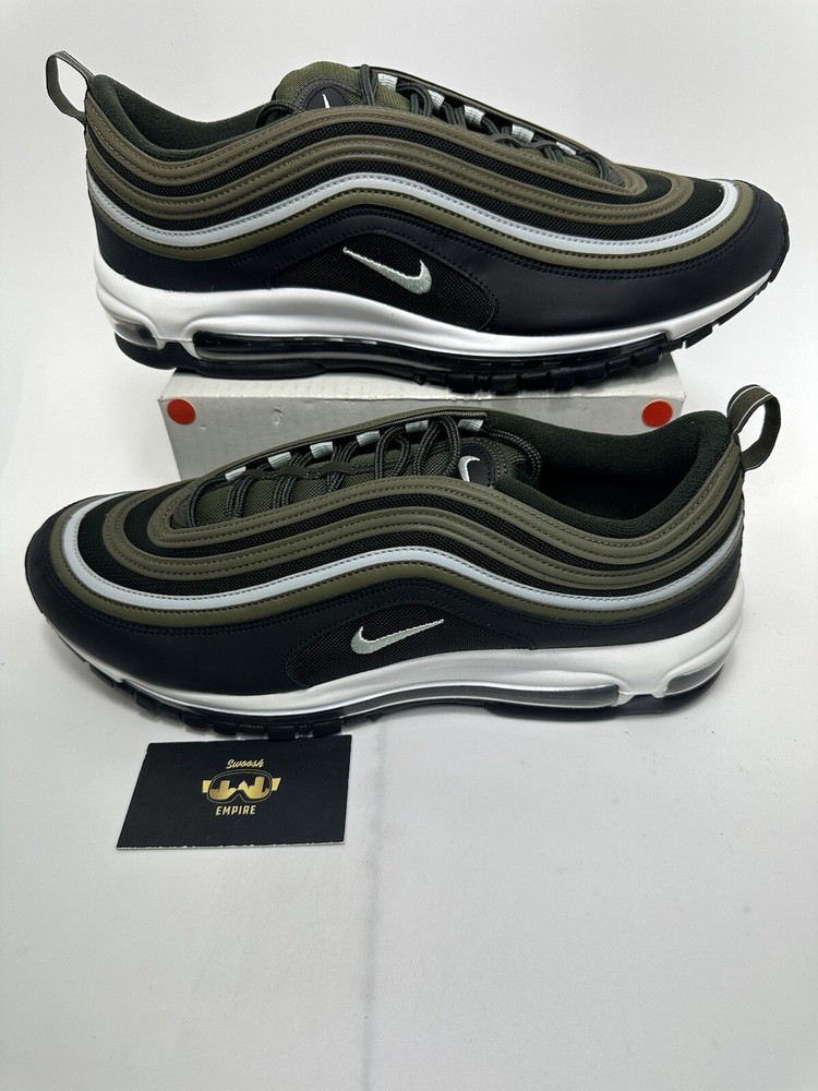 Nike Air Max 97 Medium Olive Sequoia Light Silver Mens Size 13 Sneakers 921826 202