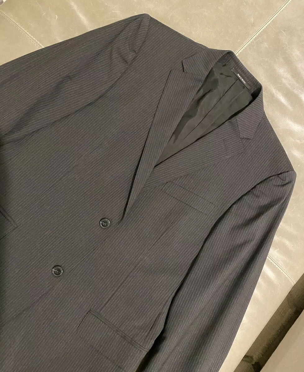 Z-Zegna 100% Wool City 28QCG4 Drop 7 Dark Gray Striped Suit Z-Zegna 100% Wool City 28QCG4 Drop 7 Dark Gray Striped Suit