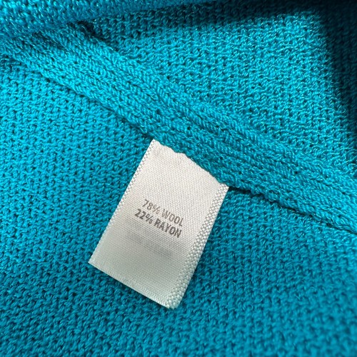 St. John Santana Knit Jacket Women’s 8 Wool Rayon Blend Blazer Turquoise - Picture 9 of 11