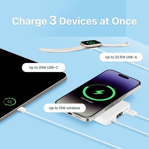Power Bank by CENOKA Magnetic Wireless Portable Potable Charger USB-C for iphone - Picture 2 of 24