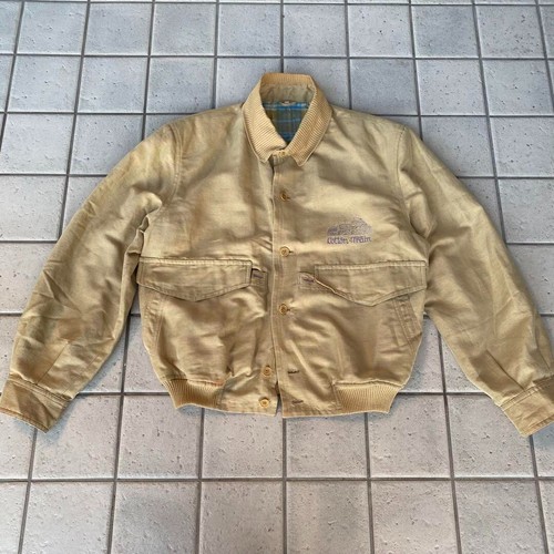 Vintage 1980s Ermenegildo Zegna Cotton Linen Bomber Jacket Size 48 Italy Yellow