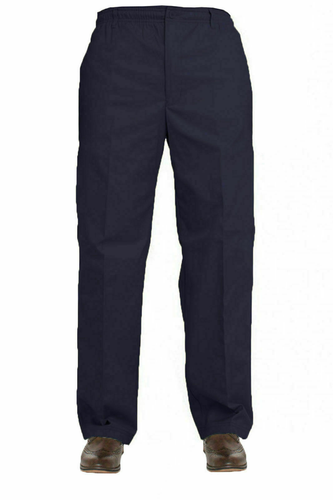 Mens Elasticated Waist Work Casual Rugby Trousers Pants Smart Rugby