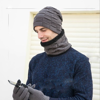 Herren Mützen Winddicht Mode Mann Schal Handschuhe Strickmütze Handschuhe Hals Anzug