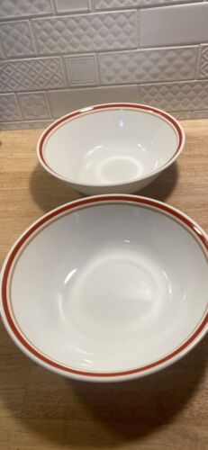 Set Of (4) 2 CORELLE Serving Bowls Cinnamon Chestnut Gold Rust 8.5” (2) Bread
