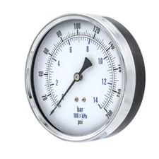 Dry Center Back Mount Pressure Gauge with 4.5" Dial, 0-200 PSI, 1/4" Male NPT