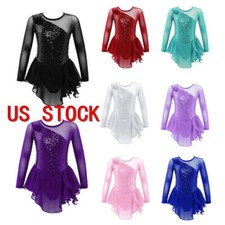 Girls Tutu Ballet Dance Leotard Dress Gymnastics Figure Ice Skating Dancewear