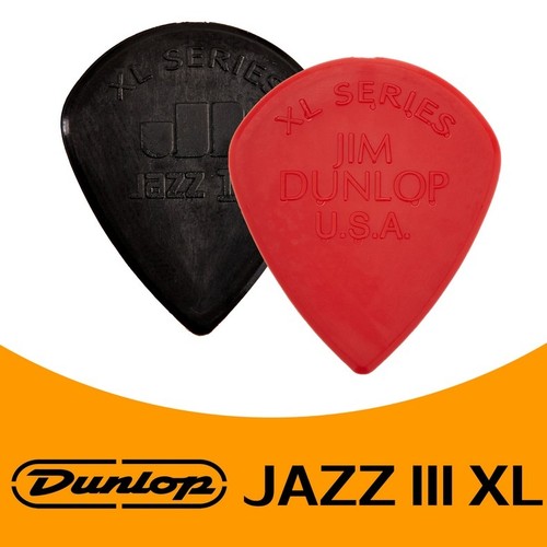 Jim Dunlop Jazz III (XL) maßgefertigtes Set, 2 professionelle Nylon-Gitarrenplektren Gitarrenplektren