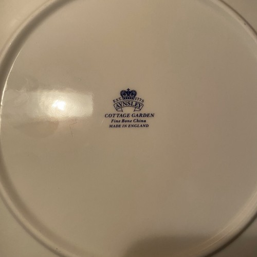Vintage Cake Plate by Aynsley with Cottage Garden Pattern; 10" Diameter - Picture 3 of 3